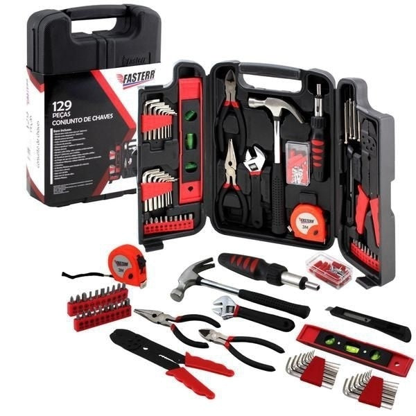 kit de Ferramentas Fasterr 129 peças Bits e Chaves emergênciais - ofertasbacanassss